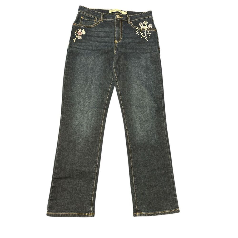 Levi Strauss Signature Girl's Heritage High Rise Ankle Straight Jeans Size 16